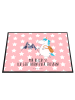 Mr. & Mrs. Panda schreibtischmatte Einhorn Bergsteiger mit Spruch in Rot Pastell