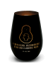 Mr. & Mrs. Panda Teelichthalter Glas Avocado Kern mit Spruch in Schwarz