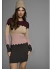 Laura Scott Strickkleid in bordeaux-rosa-gemustert