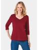 GOLDNER Shirt Shirt mit V-Ausschnitt in dunkelrot