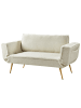 Beliani Schlafsofa SAARELA in Weiß/Gold - (W) 187 x (H) 82 x (L) 75 cm