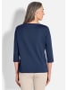 GOLDNER Kurzgröße:  Langarmshirt Basic Shirt mit U-Boot-Ausschnitt in marine