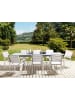 Beliani 9-tlg Gartentisch Set PERETA in Grau/Weiß