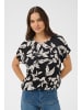 Kaffe Bluse kurzarm KAvilia Loose fit in Black Chalk Leaves