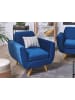 Beliani Sessel-Schonbezug BERNES in Blau - (W) 80 x (H) 46 x (L) 77 cm