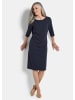 GOLDNER Kurzgröße:  Jerseykleid mit Krepp-Qualität in marine
