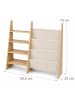 relaxdays Bücherregal in Weiß/ Natur - (B)92,5 x (H)75 x (T)23 cm