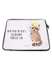 Mr. & Mrs. Panda Notebook Tasche Waschbär mit Spruch in Weiß