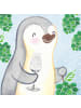 Mr. & Mrs. Panda Gravur Glas Pinguin Liebe ohne Spruch in Transparent