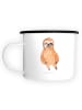 Mr. & Mrs. Panda Tasse Faultier Zufrieden ohne Spruch in Weiß