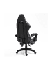 Wisam® Gaming Stuhl Drehbar Fußstütze Schwarz Weiß