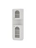 ABRIHOME Badschrank in Weiß 45x45x166,5 cm mit Lichtleiste Eckschrank