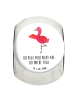 Mr. & Mrs. Panda Bonbonglas Flamingo Yoga mit Spruch in Weiß