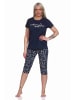 NORMANN Capri Schlafanzug kurzarm Pyjama maritimimen Look - 73991 in navy