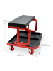 relaxdays Werkstatthocker in Schwarz/Rot - (B)36,5 x (H)37 x (T)38 cm