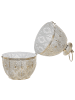 Beliani Laterne AMORGOS in Gold/Weiß - (W) 19 x (H) 34 x (L) 19 cm