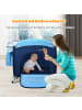 COSTWAY 4 in 1 Reisebett Babywiege Wickeltisch in Blau