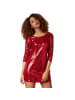 tectake Figurbetontes Kleid in einheitlicher Farbgebung, rot
