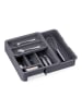 relaxdays 2 x Besteckkasten in Dunkelgrau - (B)23,5 x (H)6,5 x (T)31,5 cm