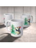 Mr. & Mrs. Panda Keramtiktasse Pinguin Weihnachtsbaum ohne Spruch in Weiß