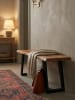 KADIMA DESIGN Garderobenbank 120x40x45,5 cm Massivholz / Metall mit