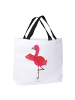 Mr. & Mrs. Panda Reisetasche Flamingo Yoga ohne Spruch in Weiß