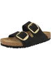 Birkenstock Pantolette Arizona Big Buckle Nubukleder normal in schwarz