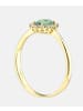 Vanlere Cluster-Ring aus 375 Gelbgold mit Zirkonia mit Smaragd