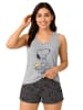 Snoopy The Peanuts Snoopy Schlafanzug Pyjama Set Tanktop Oberteil in Mehrfarbig