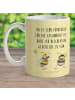 Mr. & Mrs. Panda Kindertasse Hummeln Kleeblatt mit Spruch in Gelb Pastell