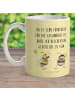 Mr. & Mrs. Panda Pott Hummeln Kleeblatt mit Spruch in Gelb Pastell