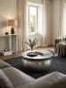 KADIMA DESIGN Orient Couchtisch handgefertigt, Hammerschlag-Aluminium, großzügig in Silber