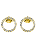 Adeliás Damen Ohrringe – Ohrstecker aus 925 Silber mit Zirkonia in gold