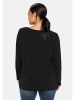 sheego Langarmshirt in schwarz