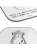 Mr. & Mrs. Panda Bierdeckel Chinchilla Blume mit Spruch in Weiß