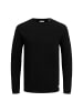 Jack and Jones JJEHILL Knit Crew Neck in Schwarz