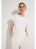 More & More elegante Kurzarmbluse, Wasserfallausschnitt in off white