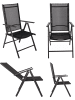 VCM  5 tlg. Alu Glas Tisch Gartenset Sitzgruppe 80 SW in Anthrazit