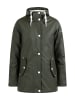 DreiMaster Damen Regenjacke Mit Webpelzfutter in Dunkeloliv