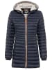 Camel Active Lange Steppjacke mit abnehmbarer Kapuze in Navy