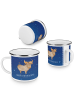 Mr. & Mrs. Panda Emaille Tasse Sternzeichen Stier mit Spruch in Sternenhimmel Blau
