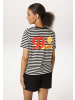 Aniston CASUAL T-Shirt in schwarz-wollweiß-orange-gelb