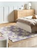 Beliani Kurzflor MOKHVA in Violett/Weiß - (W) 140 x (L) 200 cm
