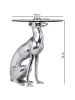 KADIMA DESIGN Windhund Skulptur Deko Beistelltisch, Aluminium/Glas, handgefertigt