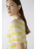 Oui Raglanpullover 100% Leinen in white yellow