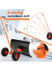 COSTWAY Schneeschaufel auf Rädern Schneeschild 74 cm in Schwarz