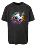 F4NT4STIC Oversize T-Shirt Bunte Fußball Grafik in schwarz