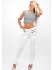 Cipo & Baxx Damen Regular Fit Hose Mid Waist in White