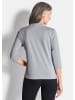 GOLDNER Kurzgröße:  Blusenshirt Glitzer-Viskose-Oberteil mit Halbarm in grau