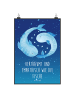 Mr. & Mrs. Panda Bild Sternzeichen Fische mit Spruch in Sternenhimmel Blau